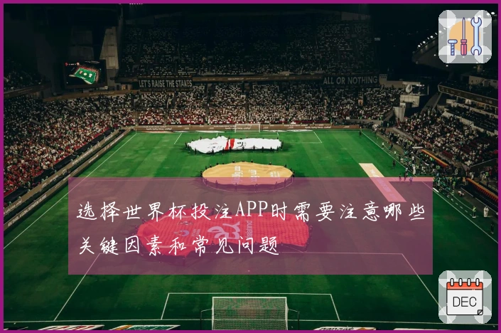 选择世界杯投注APP时需要注意哪些关键因素和常见问题